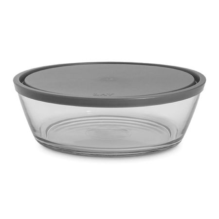 Контейнер для хранения Anna Lafarg Basic 2.3 л, 24 см, стекло, пластик, серый, ANLAF-VEG296 емкость для хранения esprado fiesta 1250мл стекло