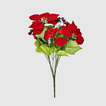 Букет с листьями Конэко-О искусственный зелёный, красный букет лилии конэко о искусственный 25 см