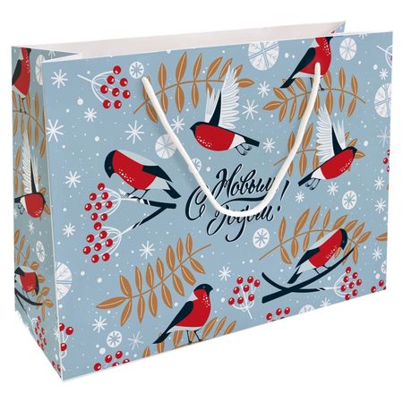 Пакет подарочный Be Smart Frost, снегири 36х26 см пакет подарочный nd play лама