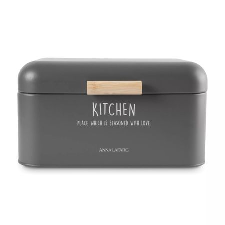 Хлебница Anna Lafarg Local 30х17 см, металл/дерево, серый, ANLAF-SW8507-1BH хлебница овальная evle elegance er0025a