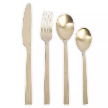 Набор столовых приборов Anna Lafarg Beijing на 6 персон, 24 предмета, нержавеющая сталь, золотистый, ANLAF-HB089TCG-S