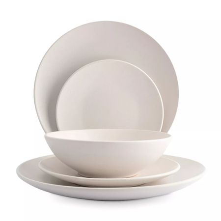 Сервиз обеденный Anna Lafarg Scanno на 6 персон, 18 предметов, керамика, белый в крапинку, ANLAF-SDC1193