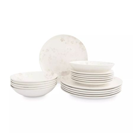 Сервиз обеденный Anna Lafarg Florence Цветы и листья на 6 персон, 18 предметов фарфор, белый, ANLAF-MB2810-SET