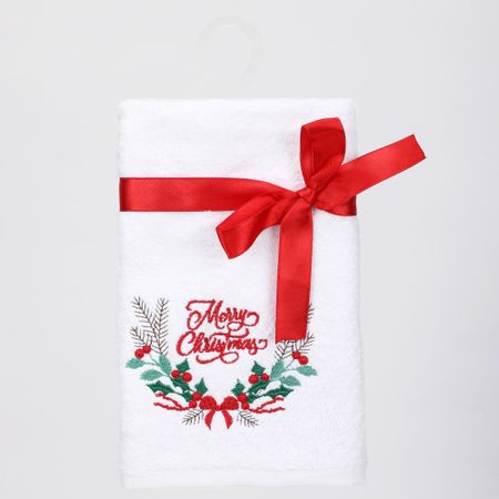 Полотенце Erteks Merry X-mas венок белый 40х70 см венок ad trend ny 640 led новогодний тёплый белый 45 см