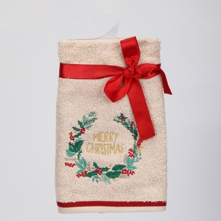 Полотенце Erteks Merry X-mas бежевый 40х70 см