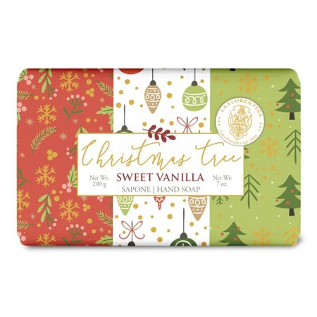 Мыло туалетное твёрдое La Florentina Christmas tree Sweet vanilla 200 г мыло твердое la florentina изысканный пион италия 106 г