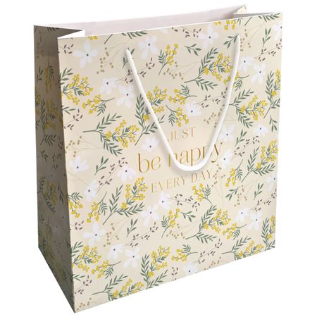 Пакет подарочный Be Smart Fleurs мимоза 32х32 см