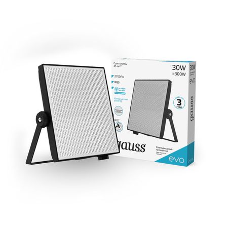 Прожектор светодиодный Gauss evo 30w ip65 6500k ik07 черный zodolamp светодиодные прожекторы 50 100 200 300 400 500 вт