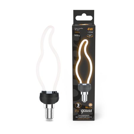 Лампа Gauss LED Filament Bulbless CT35 Milky E14 4W 330 Лм 2700K 35x150мм миниатюрный сцен 10 в 1 quse