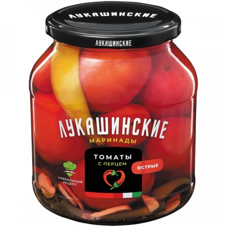 Томаты Лукашинские маринованные острые с перцем 670 г томаты лукашинские малосольные по ростовски 670 г