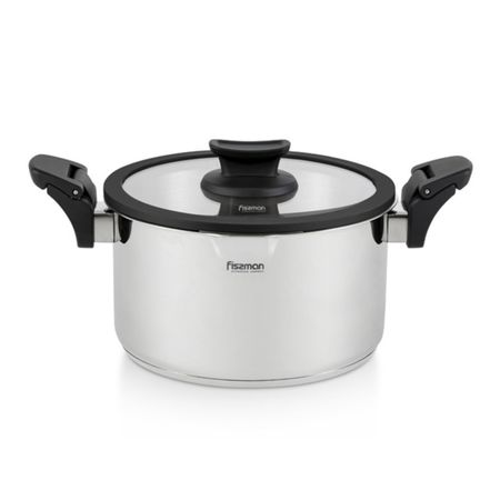 Кастрюля Fissman Lora стеклянная крышка, нержавеющая сталь 24x13 см, 5,6 л модуль lora sx1262