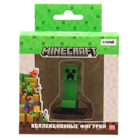 Коллекционный топпер Minecraft, Зелёный крипер, 1 шт. в коробке с окном, MC2012B