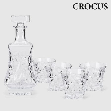 Набор для виски Crocus 4 стакана, декантер