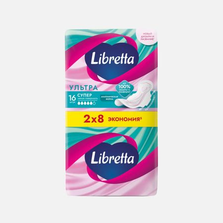 Женские гигиенические прокладки Libretta Ультра супер 16 шт сени прокладки мужские при недержании мен супер 10