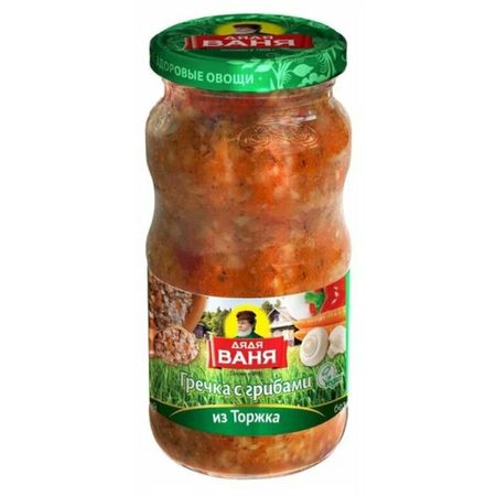 Гречка с грибами из Торжка Дядя Ваня стеклянная банка 360 г