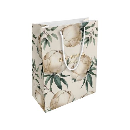 Пакет подарочный Be Smart Peony айвори 25х32 см