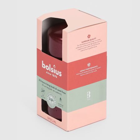 Свеча столбик Bolsius красный металлик 12х5,8 мм металлический индикатор vaneaims fxb14f led ip67 220в красный