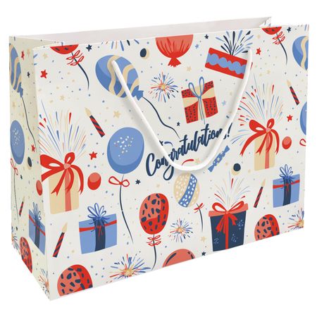 Пакет подарочный Be Smart Bang белый 36х26 см