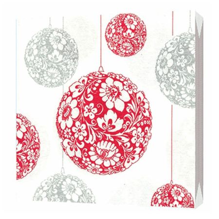 Салфетки Bulgaree green 3-х слойные 33х33 см, Новогодние шары, 20 шт ярко розовые фольгированные шары microplush