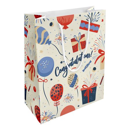 Пакет подарочный Be Smart Bang белый 25х32 см