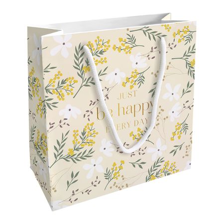Пакет подарочный Be Smart Fleurs мимоза 20х20 см