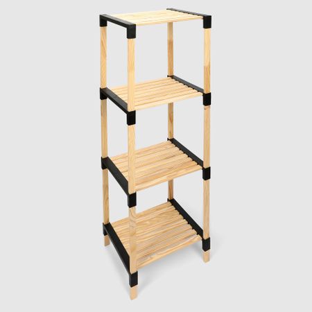 Стеллаж для хранения Fixwood Fix-2013-4 чёрный 41х34х116 см накладка на задний бампер для mercedes cla c117 cla45 amg cla180 cla200 cla250 2013 2019