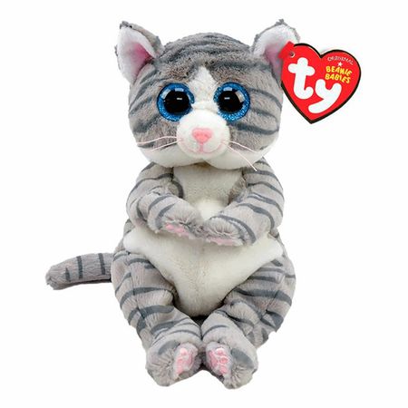 Мягкая игрушка Ty Mitzi серая полосатая кошка 15 см