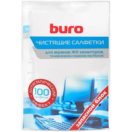 Влажные салфетки Buro BU-Zscreen для экранов, 100 шт (817446) салфетка инъекц спирт однораз inekta 60 100мм 20