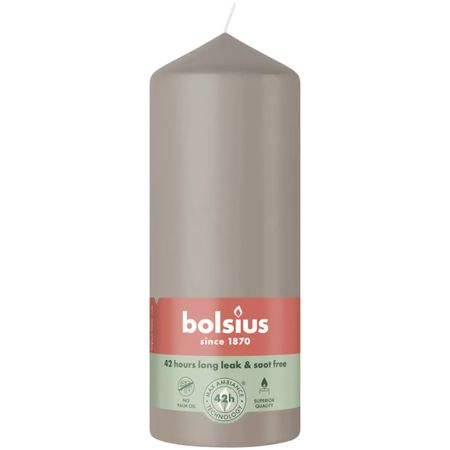 Свеча столбик Bolsius светло-серый 15х5,8 см