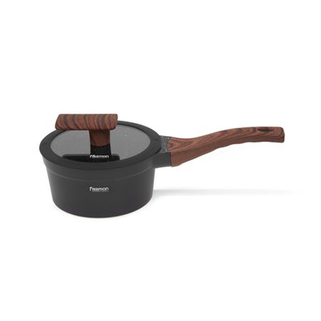 Ковш Fissman Filomena стеклянная крышка, алюминий 16x8 см, 1,2 л