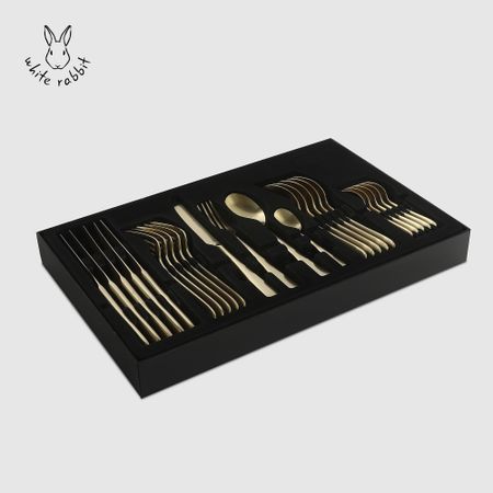 Набор столовых приборов White rabbit Gold 24 предмета plain studio серьги right angled earrings gold