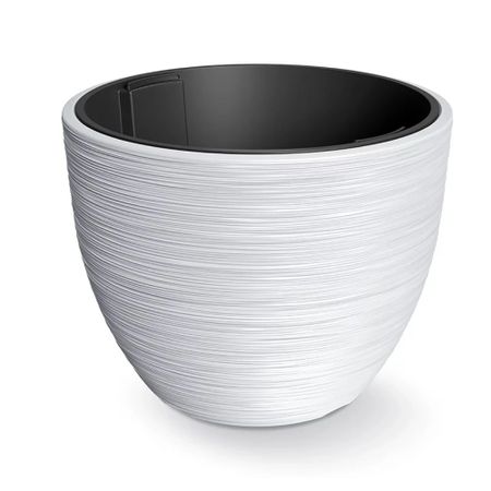 Кашпо Prosperplast Furu d47 h38.5 см белый с вкладышем классическое кашпо lamela sp zo o lilia с вкладышем серое 19х36 4 см