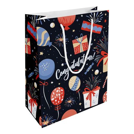 Пакет подарочный Be Smart Bang синий 25х32 см