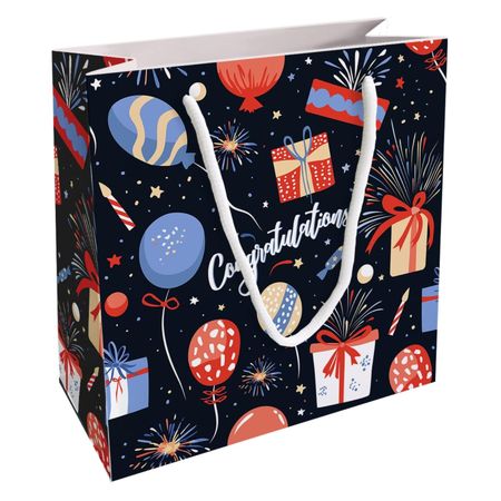 Пакет подарочный Be Smart Bang синий 20х20 см