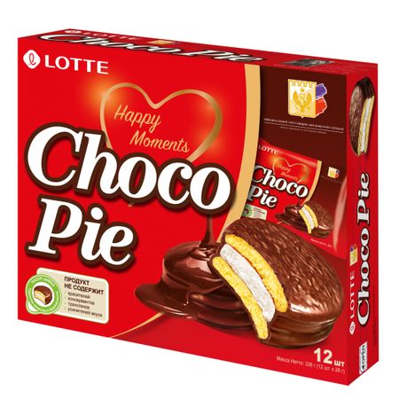 Печенье Lotte Choco Pie в глазури, 336 г кабошоны из смолы рыбий печенье 10 шт ywbeads 13x18 мм
