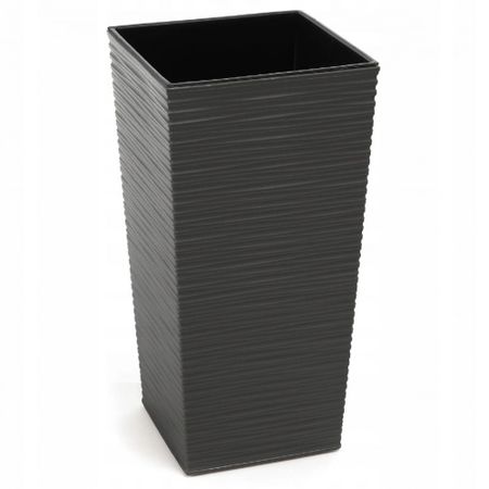 Напольное кашпо Lamela SP.ZO.O. Finezja Dluto с вкладышем графитовое 40х40х74 см классическое кашпо lamela sp zo o lilia с вкладышем серое 19х36 4 см