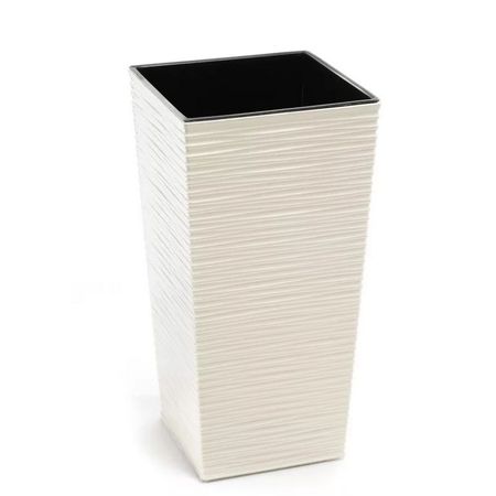 Напольное кашпо Lamela SP.ZO.O. Finezja Dluto с вкладышем кремовое 40х40х74 см классическое кашпо lamela sp zo o lilia с вкладышем серое 19х36 4 см