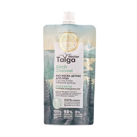 БИО маска-детокс для лица Natura Siberica Doctor Taiga Pores Detox Глубокое очищение пор 100 мл мед очный кедровый бор таежный 245 г