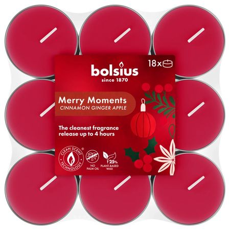 Свечи чайные Bolsius merry moments, 4 часа, 18 шт 50 шт прозрачные нейлоновые чайные пакетики