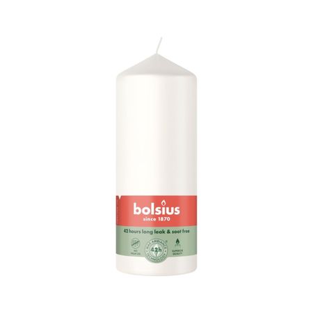 Свеча столбик Bolsius облачно-белый 15х5,8 см