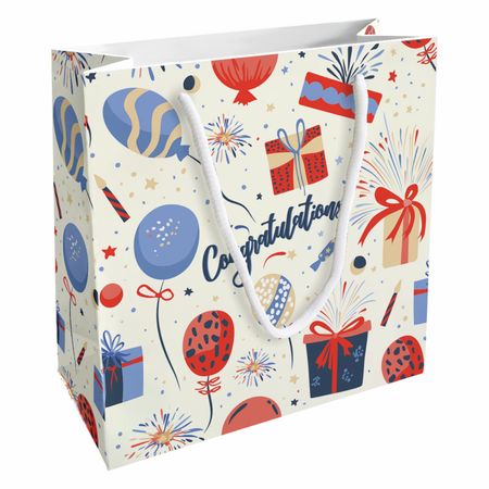 Пакет подарочный Be Smart Bang белый 20х20 см