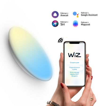 Умный Wi-Fi светильник накладной Gauss Smart Home 25W 2000лм, управление голосом/смартфоном, с изменением температуры, диммируемый sonoff ihost smart home hub zigbee gateway