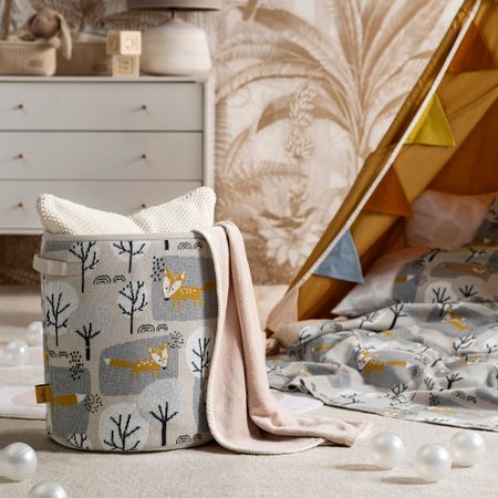 Корзина для игрушек Togas Сноппи бежевый/серый 40x35 см