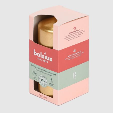 Свеча столбик Bolsius золотисто-оранжевый 12х5,8 мм