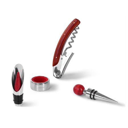 Набор винных аксессуар 4 предмета, нержавеющая сталь, цинк рождественские плюшевые чехлы для винных бутылок