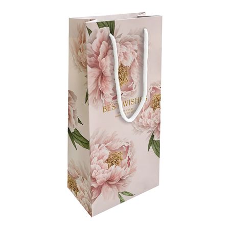 Пакет подарочный Be Smart Peony персиковый 15х32 см