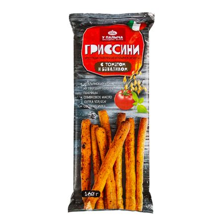 Гриссини У Палыча с томатами и базиликом 0,16 кг