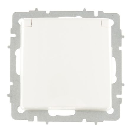 Розетка IEK Brite РСбш10-3-44-БрБ встраиваемая белая со шторками с крышкой (BR-R16-16-44-K01) корзинка полимербыт traymix с крышкой белая 12 л