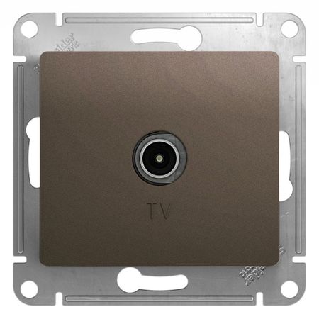 Розетка телевизионная Systeme Electric Glossa встраиваемая шоколад (GSL000893) 5 шт av коадерная розетка 3 контактный rca сиденье с одним отверстием печатной платы сварная аудио и видео розетка lotus seat av 8 4 6a