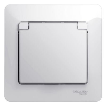 Розетка Systeme Electric Glossa встраиваемая белая со шторками с крышкой (GSL000146) электрический паяльник aideepen electric vacuum solder sucker